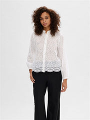 Tatiana L/S Embr Shirt Hvit
