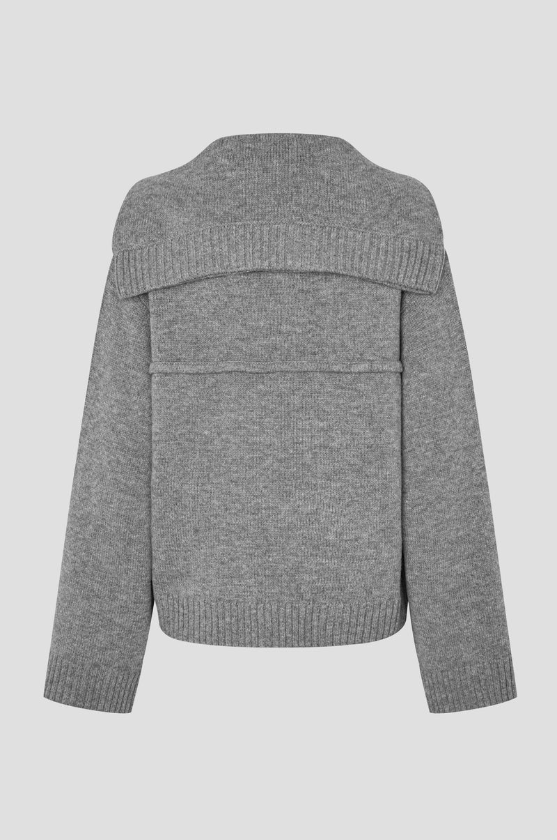 Alpha Knit Cardigan Gråblå