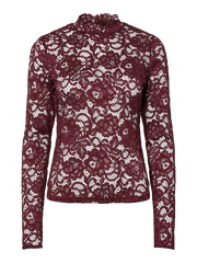 Lacey lace top Burgunder