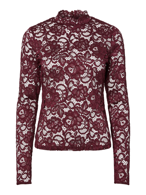 Lacey lace top Burgunder