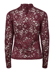 Lacey lace top Burgunder
