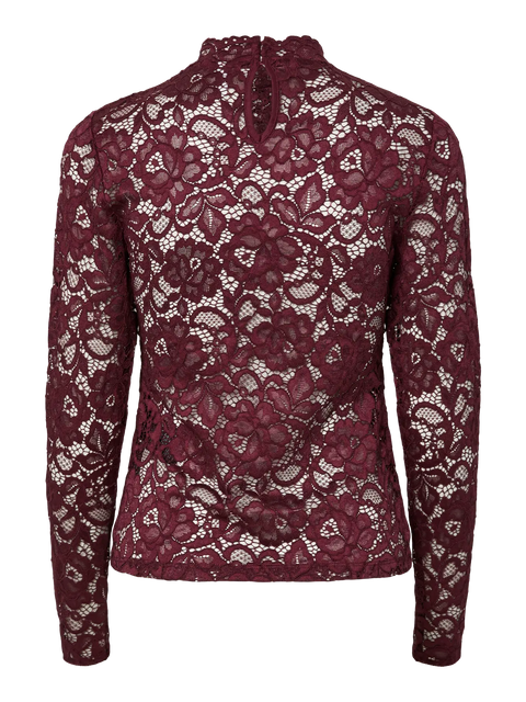 Lacey lace top Burgunder