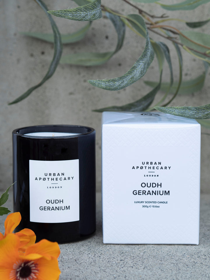 Luxury Scented Candle Oudh Geranium Sort
