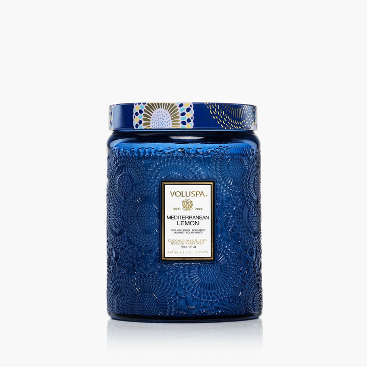 Large Jar Candle Mediterranean Lemon Blå