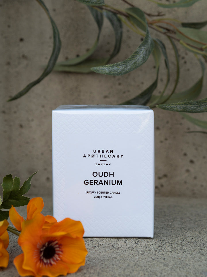 Luxury Scented Candle Oudh Geranium Sort
