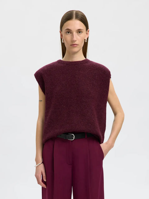 Lulu Knit Vest Burgunder
