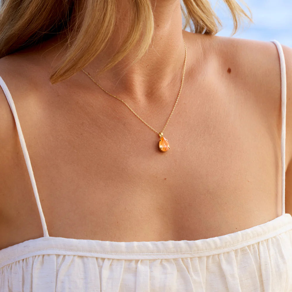 Mini drop necklace Pastelloransje