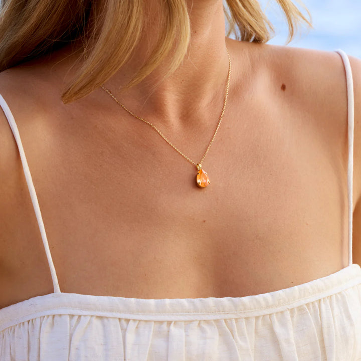 Mini drop necklace Pastelloransje