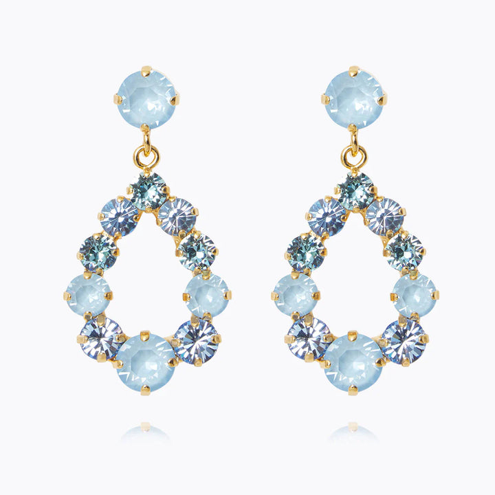 Mini Delia Earrings Gold Lysblå
