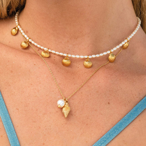 Shell Pearl Necklace Gull