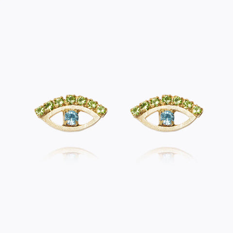 Petite Greek Eye Earrings Crystal