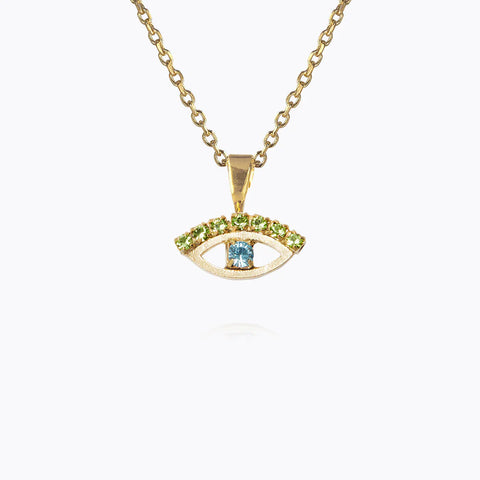Petite Greek Eye Necklace Gold Grønn