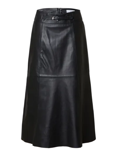 Ella Leather Skirt Sort