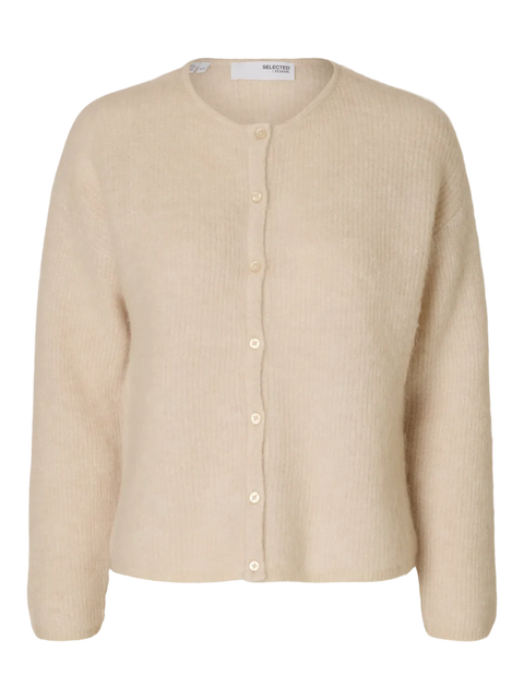 Sia Ras o-neck Cardigan Beige