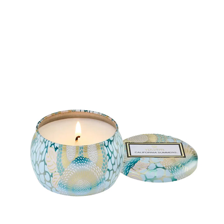Mini Tin Candle Callifornia Summers Lyseblå