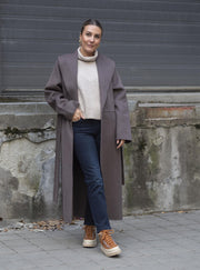 Milla shawlcollar Brun