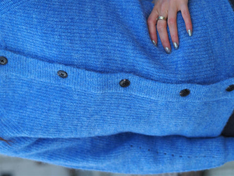 Lulu LS knit Short Cardigan Blå