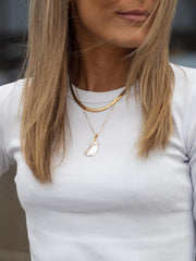 Pearl Drop Necklace Gold Gull