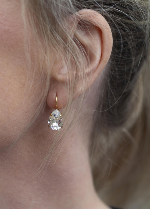 Mini drop clasp earrings Crystal