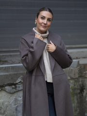 Milla shawlcollar Brun