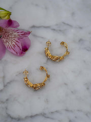 Stella loop earrings gold silk combo Lys Rosa