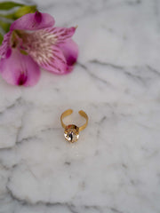 Mini drop ring gold silk Lys Rosa