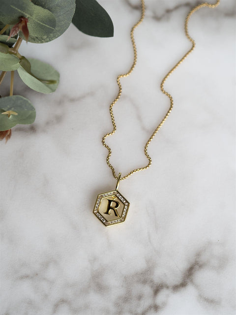 Letter Necklace R Gull