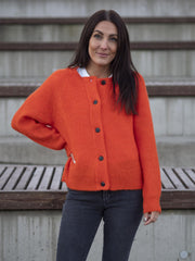 Lulu LS knit Short Cardigan Oransje