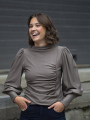 Rifa puff blouse Taupe