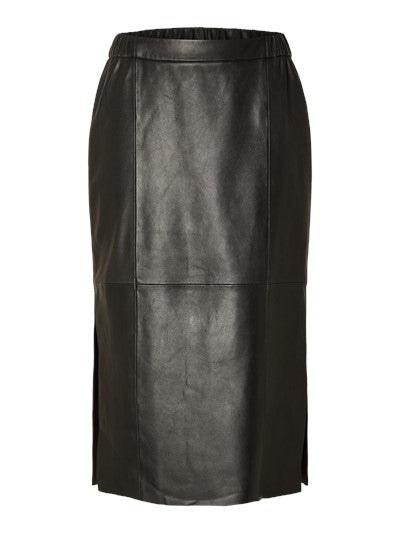 Fianna leather skirt Sort