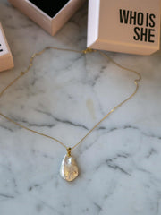 Pearl Drop Necklace Gold Gull