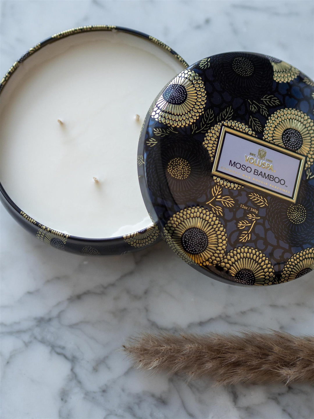 3 Wick Candle Tin Moso Bamboo Sort