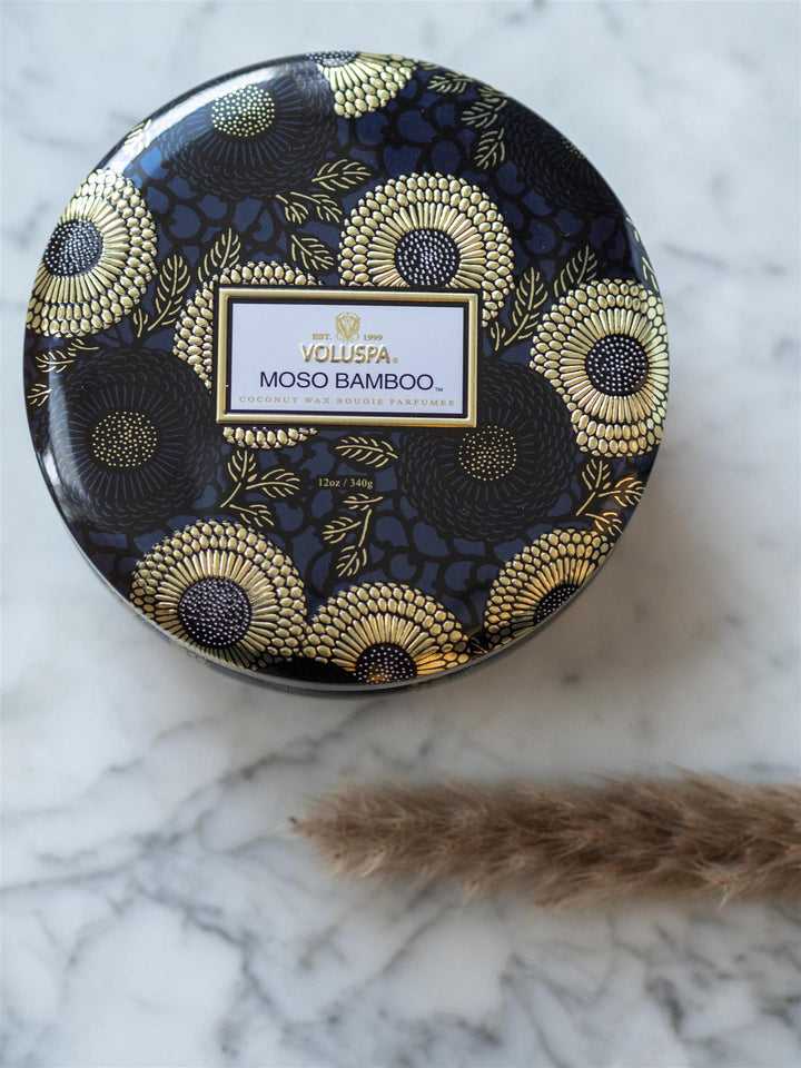 3 Wick Candle Tin Moso Bamboo Sort