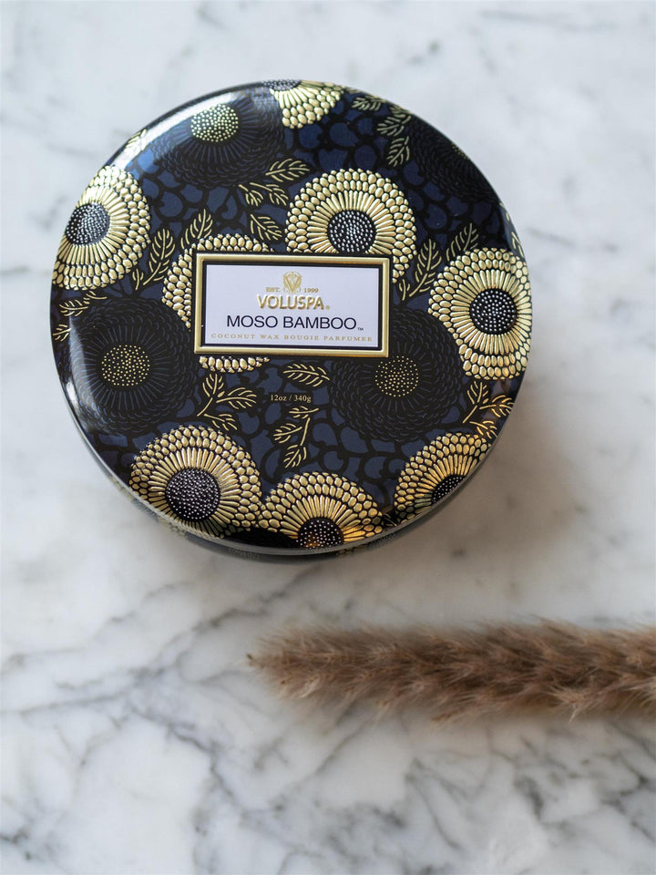 3 Wick Candle Tin Moso Bamboo Sort