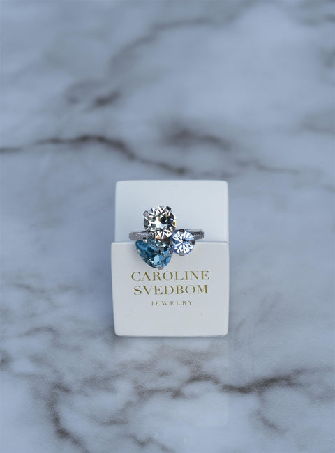 Colette Ring Rhodium Blå