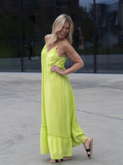 Thea long strap dress Lime