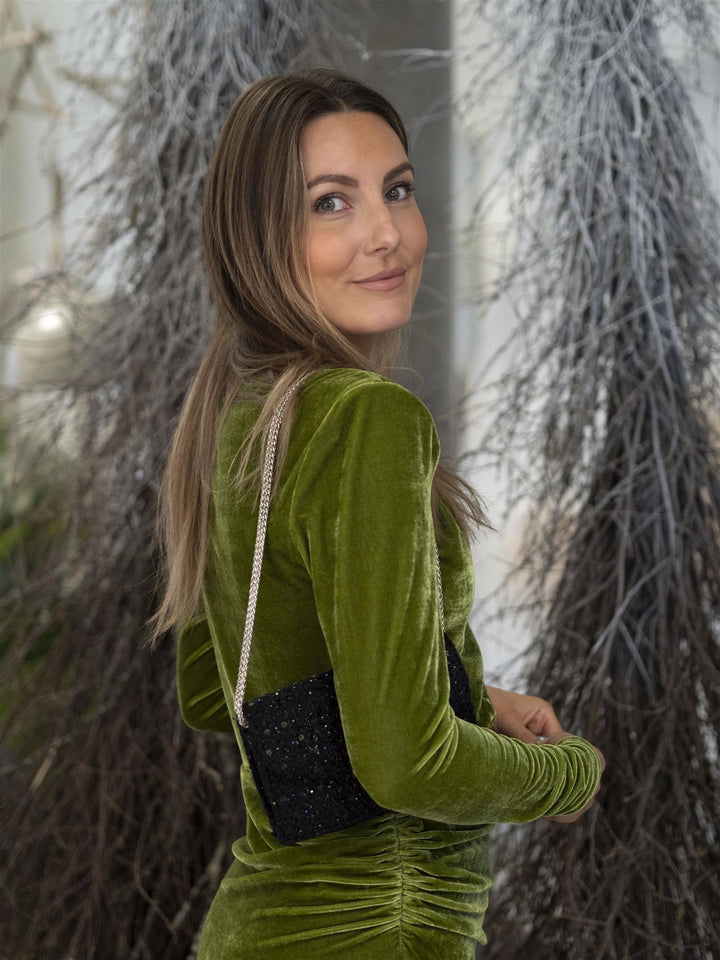Velvet short dress Lime