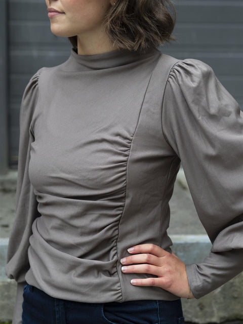 Rifa puff blouse Taupe