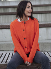 Lulu LS knit Short Cardigan Oransje