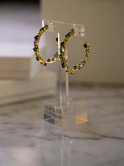 Antonia loop earrings crystal Grønn