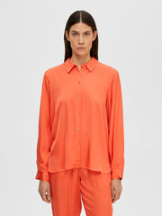 Franziska Ls Satin Shirt Oransje