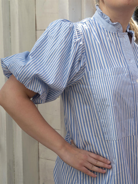 Tiffany Stripe Dress Lyseblå