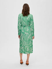 Sirine LS Midi Wrap Dress Grønn