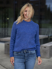 Alva LS O-neck Knit Pullover Blå