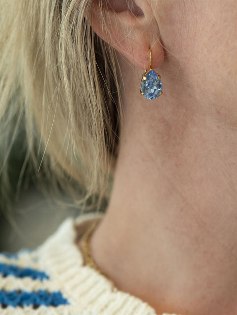 Mini drop clasp earrings Blå