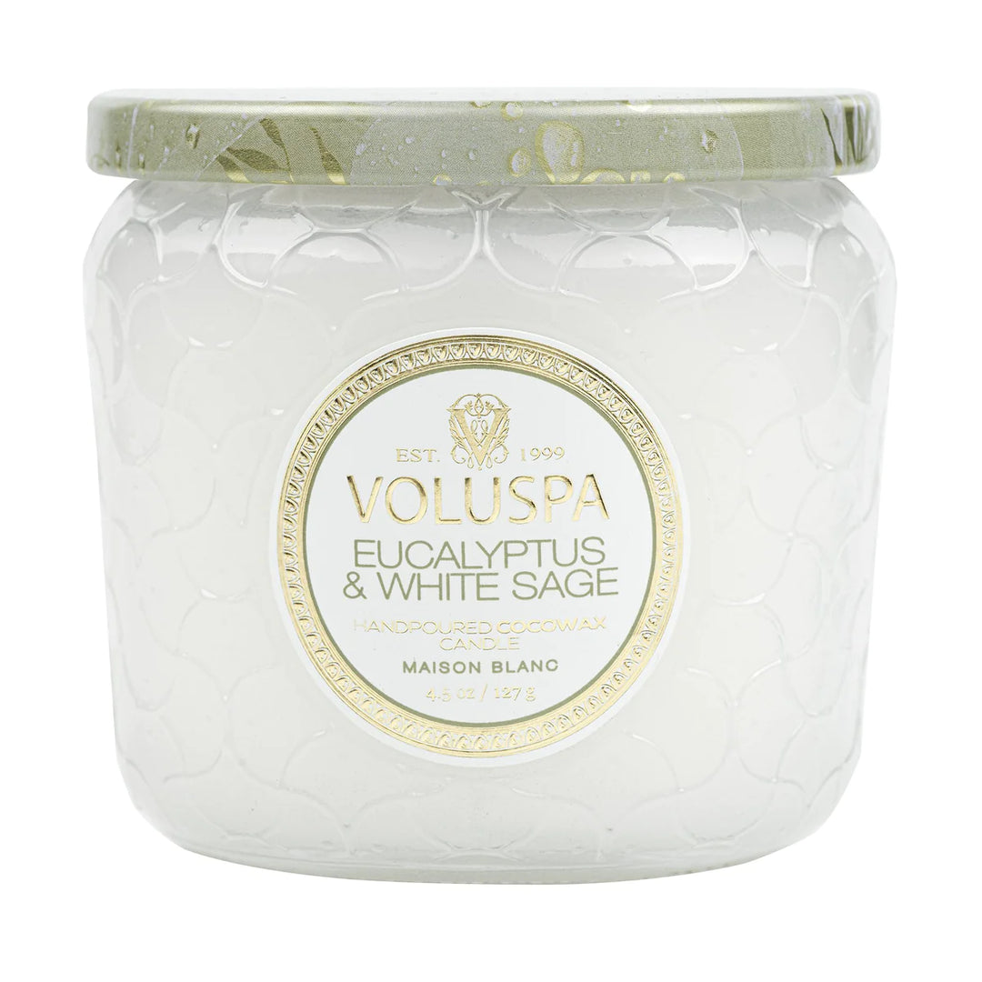 Petite Candle Eucalyptus &amp; White Hvit