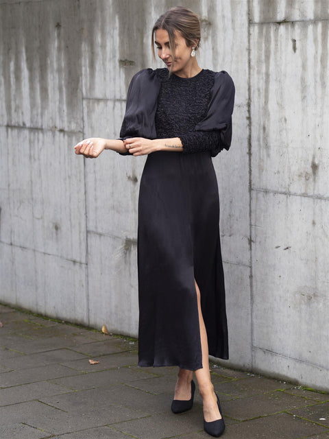 bytimo crepe satin midi dress BYTIMO Off-the-shoulder printed satin-crepe midi dress