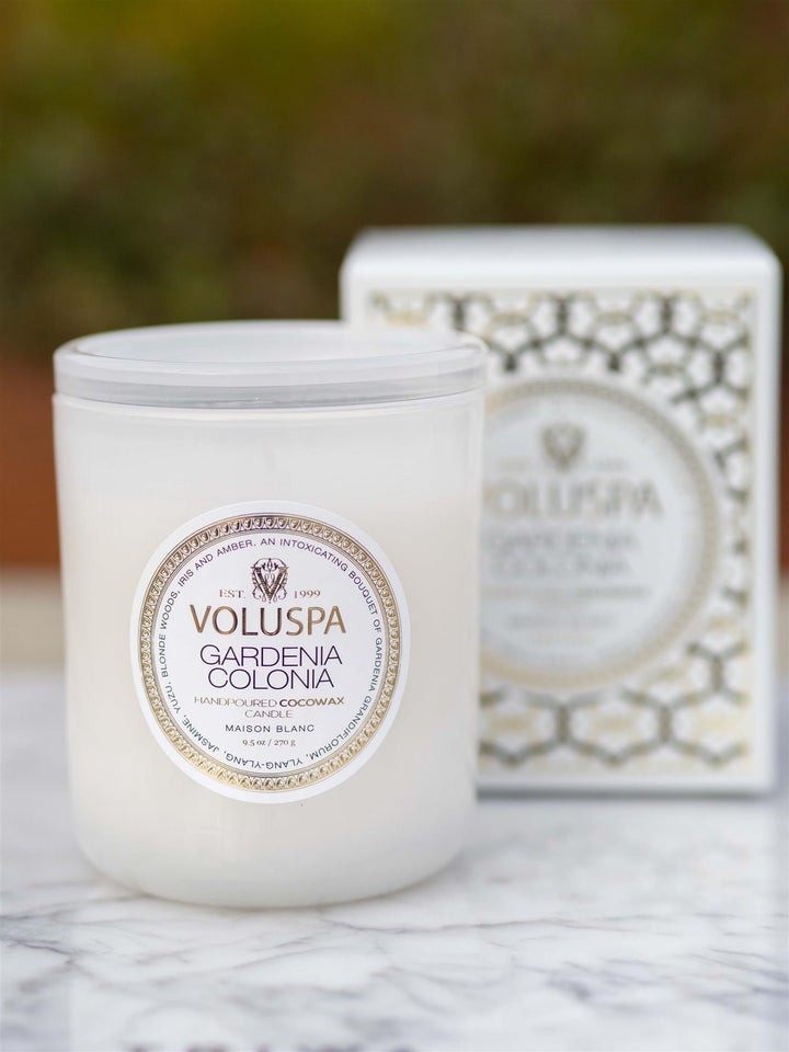 Gardenia Colonia Boxed Candle Hvit
