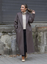 Milla shawlcollar Brun