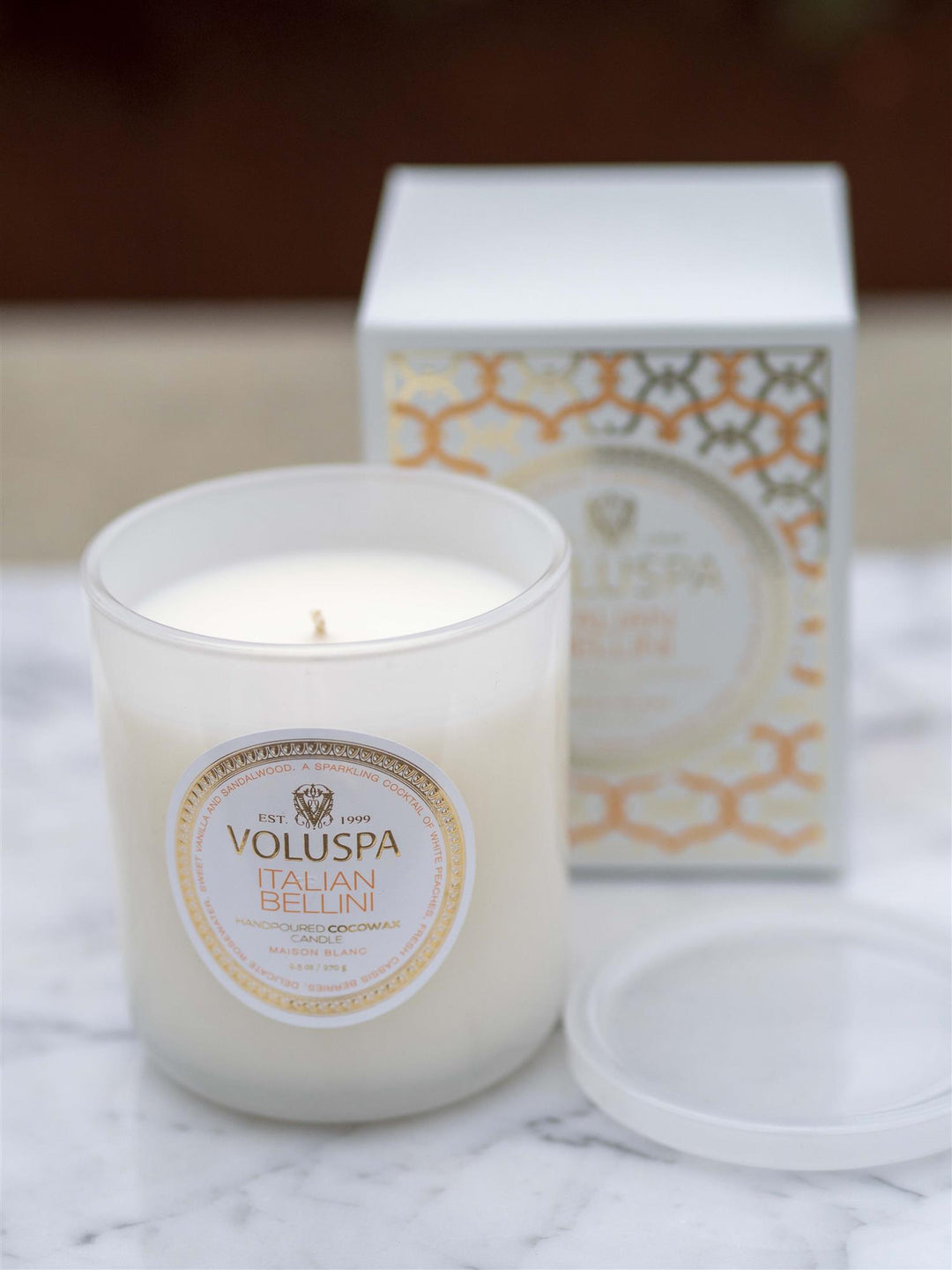 Italian Bellini Boxed Candle Hvit